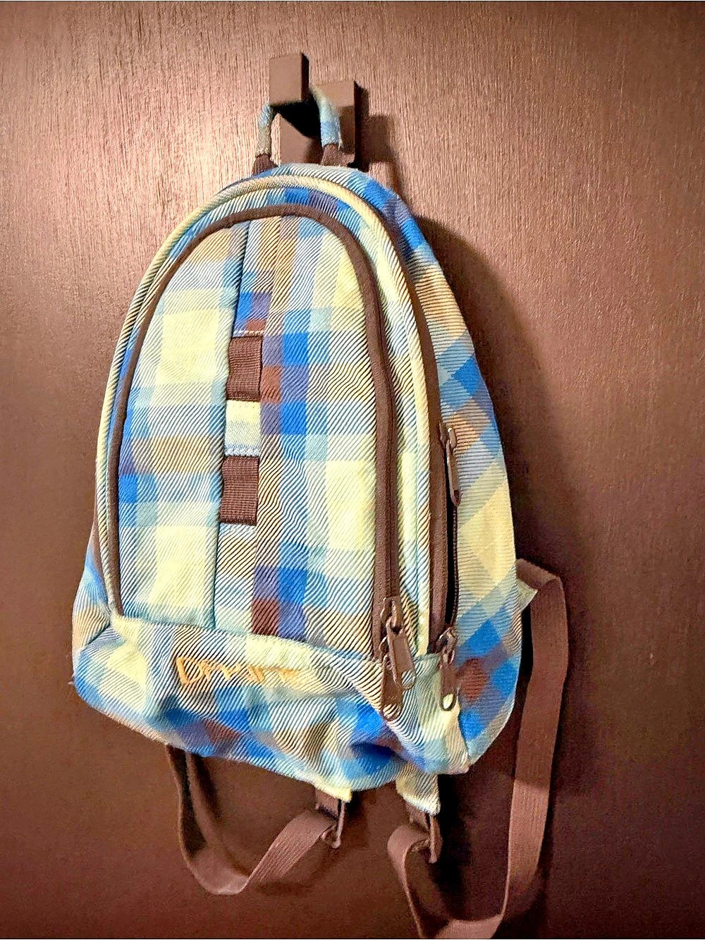 Dakine Plaid Backpack in Blue & Green